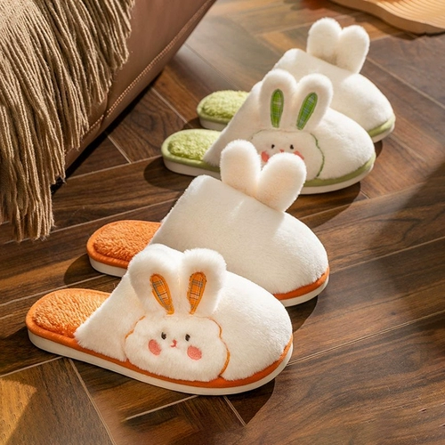 Кролик, мультяшные нескользящие тапочки, новая коллекция, мягкая подошва