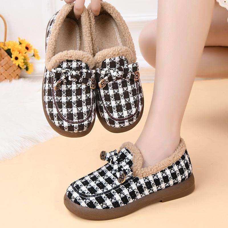 冬季豆豆鞋女鞋新款时尚百搭加绒加厚平底布鞋防滑保暖棉鞋孕妇鞋,淘宝优惠券,粉丝福利购,淘宝优惠卷