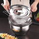 Colander ສະແຕນເລດຫນາເປັນພິເສດທີ່ມີອ່າງນ້ໍາມັນທີ່ກົງກັນ
