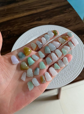 天然a货翡翠知足常乐脚丫小提溜滴溜配饰手机挂坠玉手绳脚链挂件