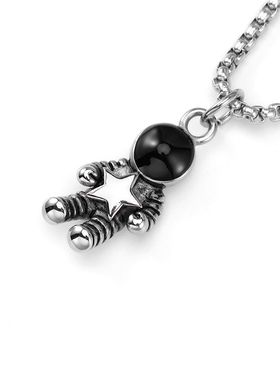 GENANX潮牌太空人宇航员钛钢项链