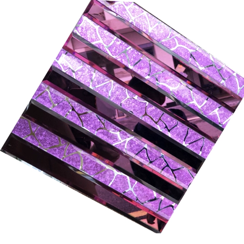 Стеклянная самоклеющаяся мозаика на стену, 3x, 30см, зеркальный эффект