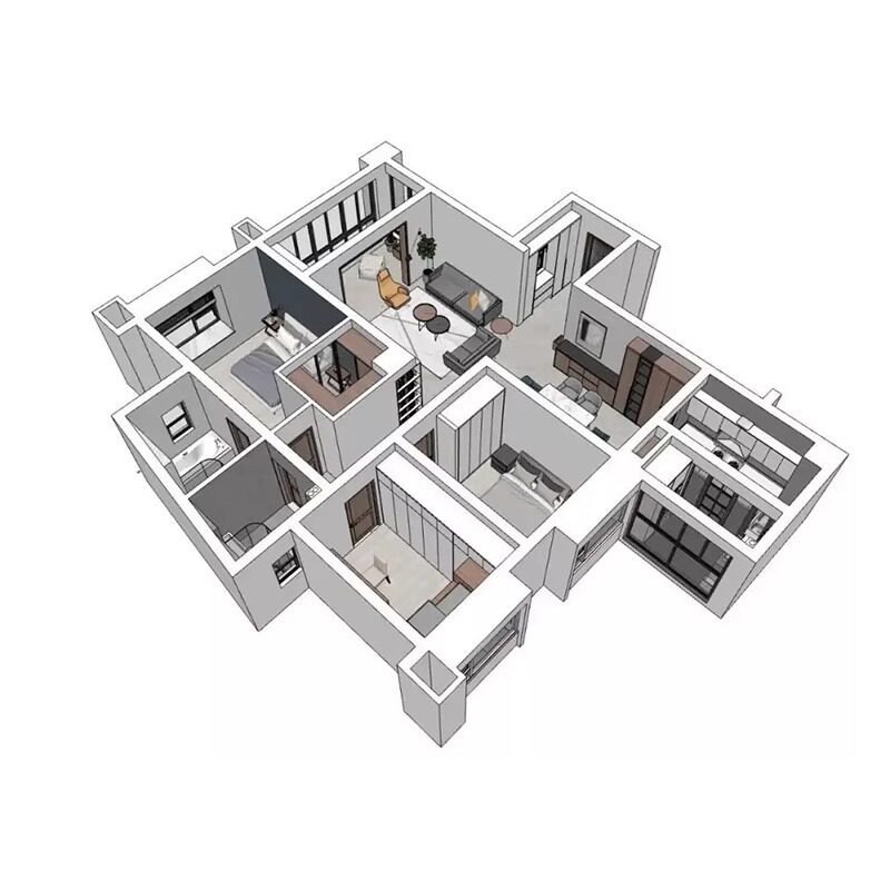 3D效果图制作全屋代画图纸家装修厅3dmax室内设计方案建模代做_虎窝淘