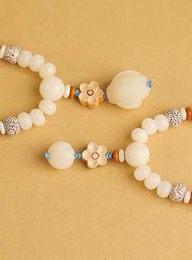 天然白玉菩提手串原籽菩提子文玩