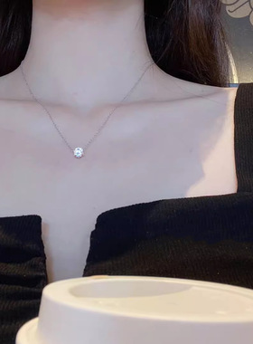 复古简约六爪锆石项链女款锁骨链颈链轻奢小众精致高级感爆款