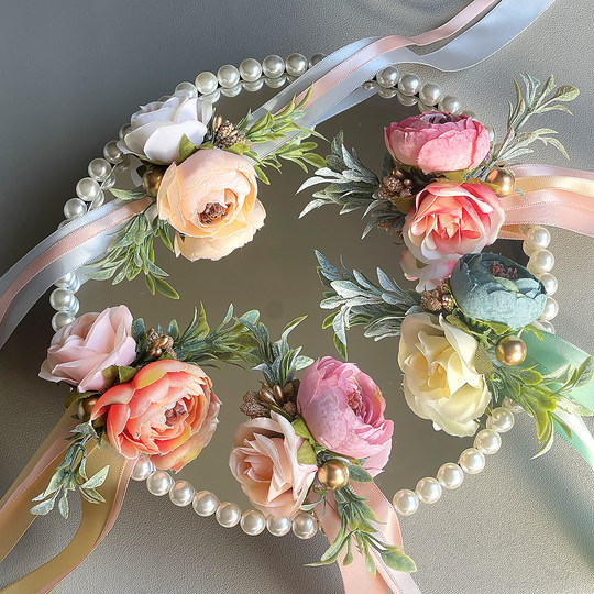 Оригинальный цветочный корсаж на запястье в лесном стиле, настройка названия