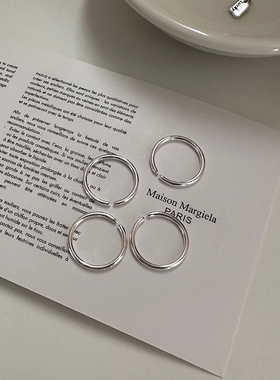 未晚零素圈s925纯银戒指女简约基础细款百搭开口指环礼物