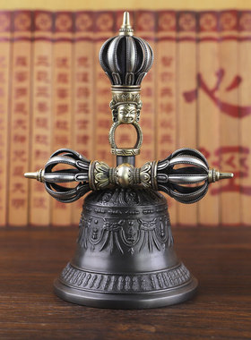 尼泊尔手工纯铜金刚铃杵藏传