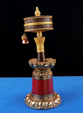 手摇转轮底座树脂花佛堂