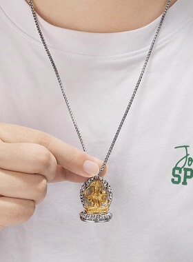 藏式小铜佛像吊坠黄财神绿度母