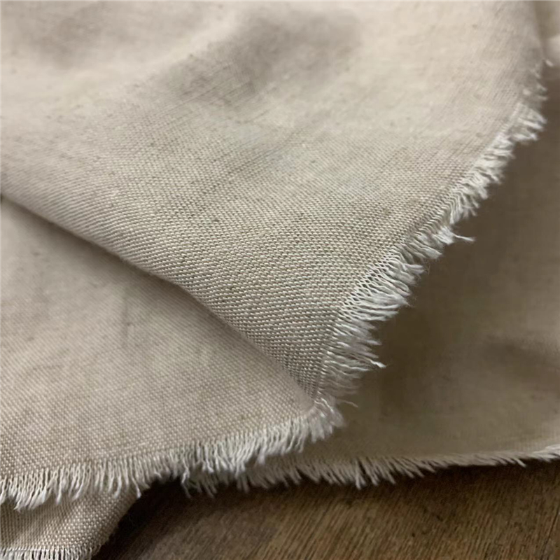 日本进口雨露麻棉布面存在植物皮未经染色加工细纹结实原始面料布-图3