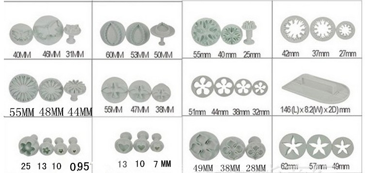 包邮 翻糖模具套装弹簧压模 花模 切模68件全模具工具软陶 - 图1