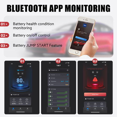 汽车启停电瓶AGM锂电池H5 H6智能蓝牙EFB蓄电池 H7 H8 带应急启动 - 图2