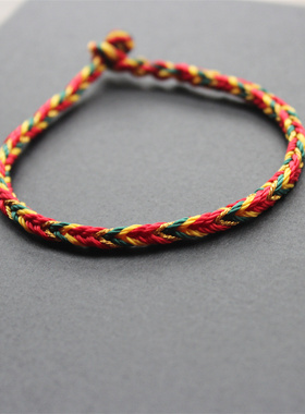 好运红绳手工编制手绳十股编手链