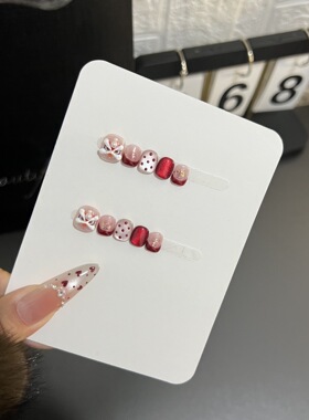 新年醒狮红色波点穿戴甲