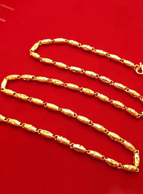 2026新款男士4mm沙金土豪多款橄榄项链首饰欧币饰男式颈链衣服链