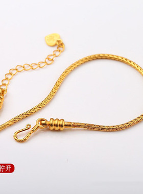 男女不掉色万能蛇骨链手链项链延长链diy配饰 百搭可调节沙金饰品