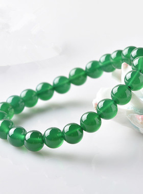 转运招桃花天然绿玛瑙玉髓手链女