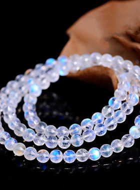 爱情恋人石冰种蓝月光石手链女