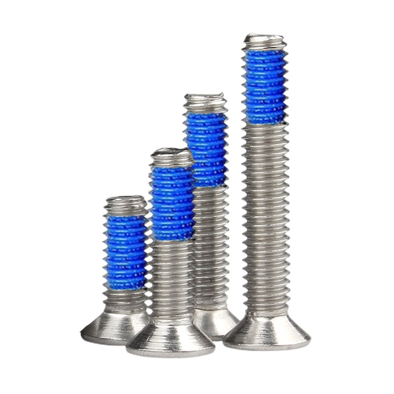 304不锈钢沉头十字槽点蓝胶螺栓防松防滑360度全周点胶螺钉M2-M8,淘宝优惠券,粉丝福利购,淘宝优惠卷