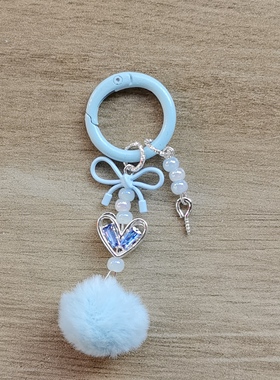 新款锆石大桃心爱心配饰手工diy材料手机钥匙扣挂件