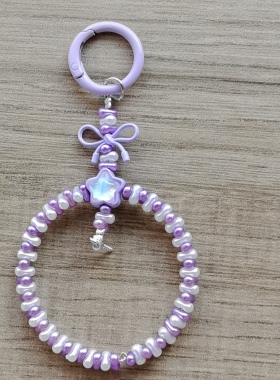 新款合金手机链萌粒羊角钉手工diy串珠挂件车挂钥匙扣包包挂饰