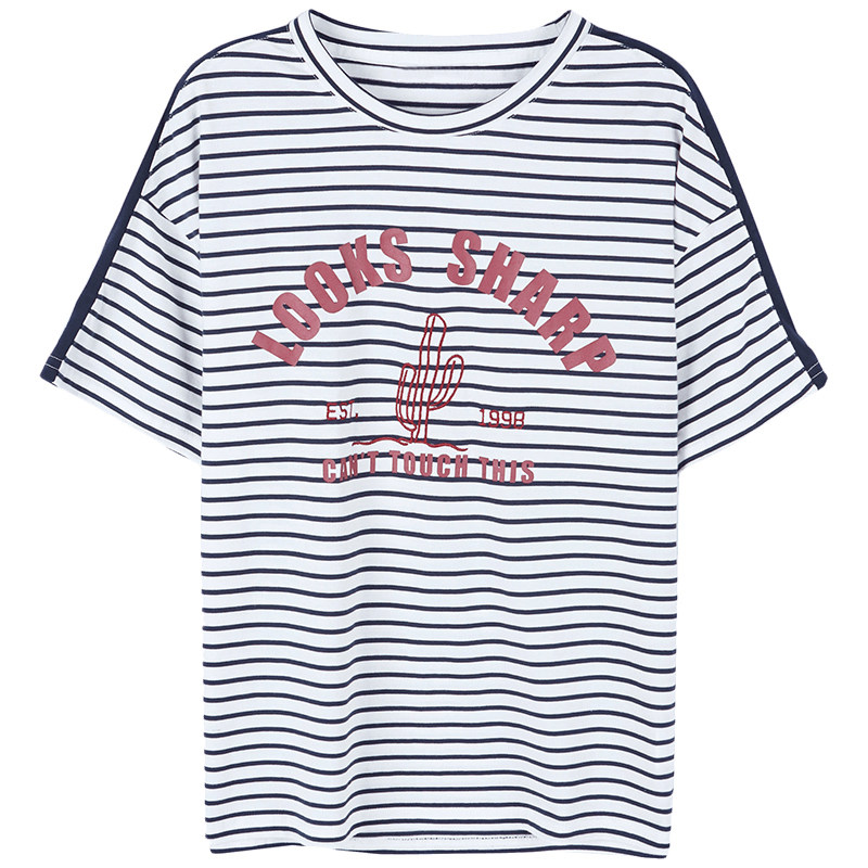 艾格2019新款夏季女装时尚百搭宽松 艾格银座T恤