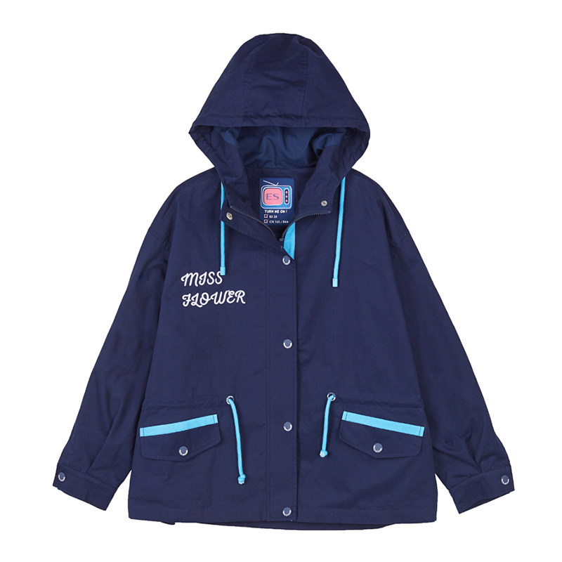 艾格春秋季新品女装百搭长袖连帽 艾格银座短外套