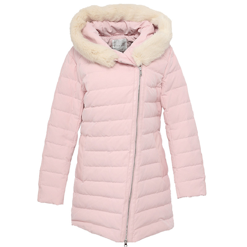 艾格新款不过时百搭修身连帽白鸭绒 艾格银座羽绒服