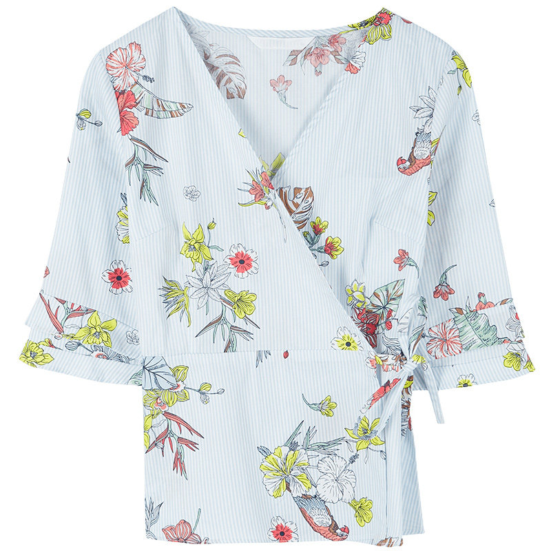 艾格2020夏季女装新品甜美休闲衫 艾格银座衬衫