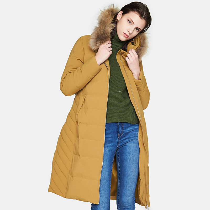 艾格冬季女装纯色不过时连帽羽绒服 艾格银座羽绒服