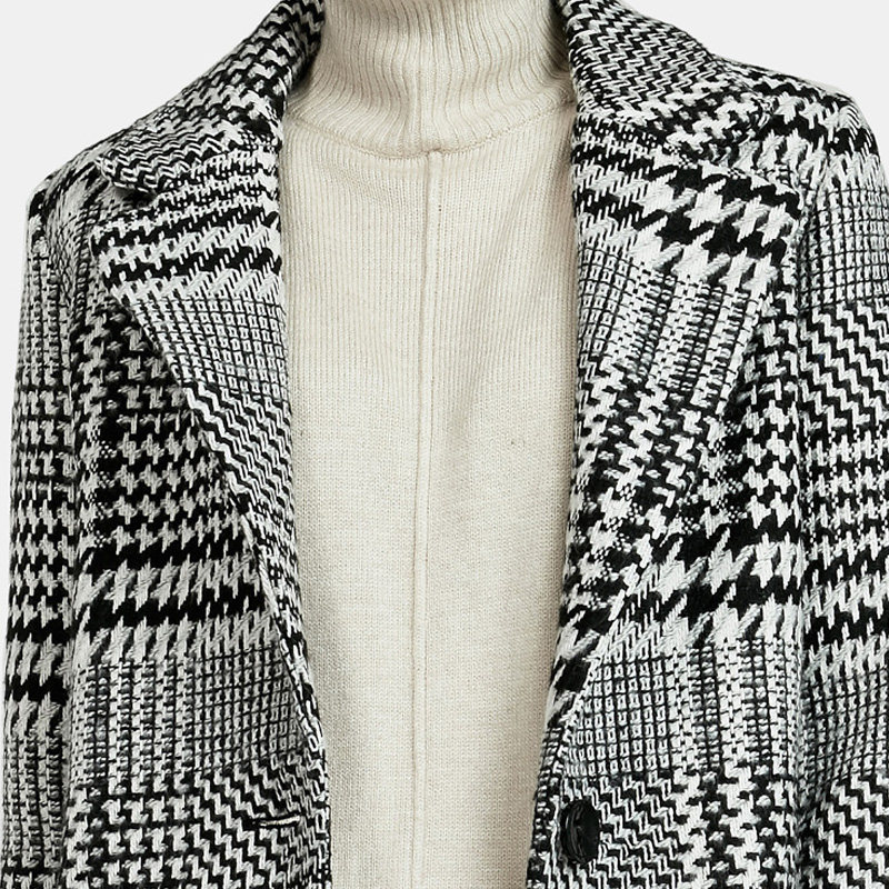 艾格秋季中长款休闲修身毛呢大衣 艾格银座毛呢外套