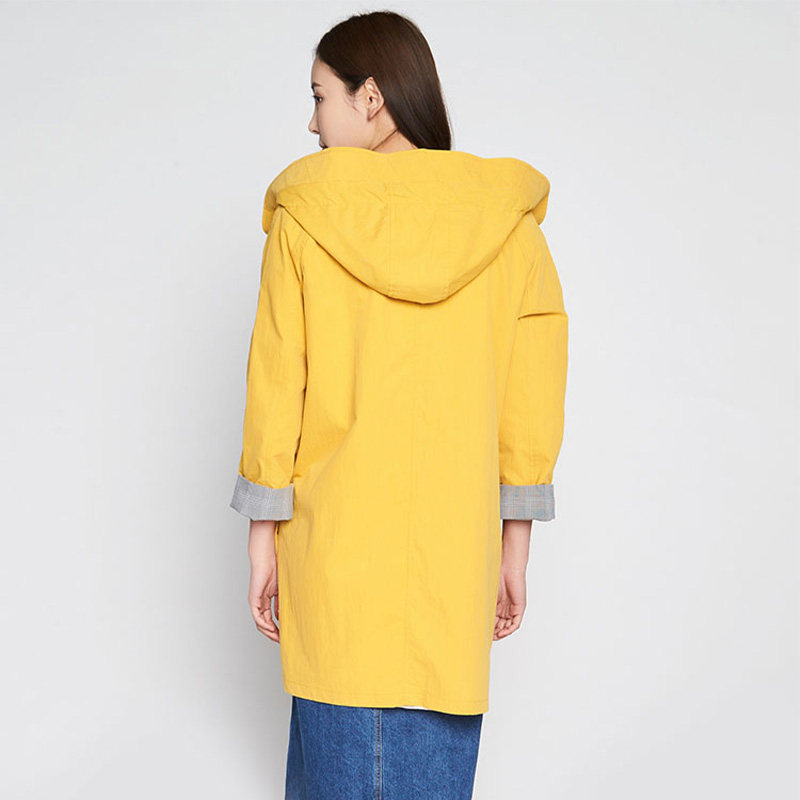 艾格官方旗舰店春秋宽松连帽风衣 艾格银座风衣