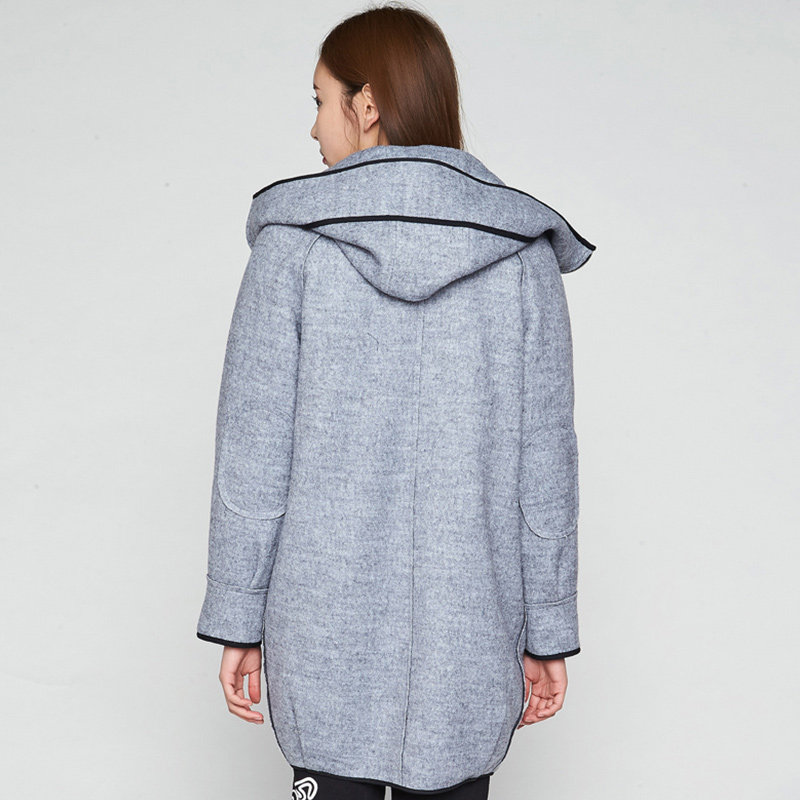 艾格新款冬季女装休闲拉链毛呢大衣 艾格银座毛呢外套