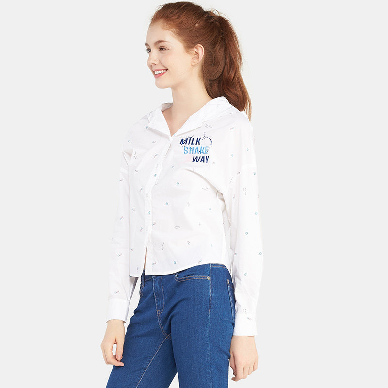 艾格2020春秋季女装时尚百搭衬衫 艾格银座衬衫