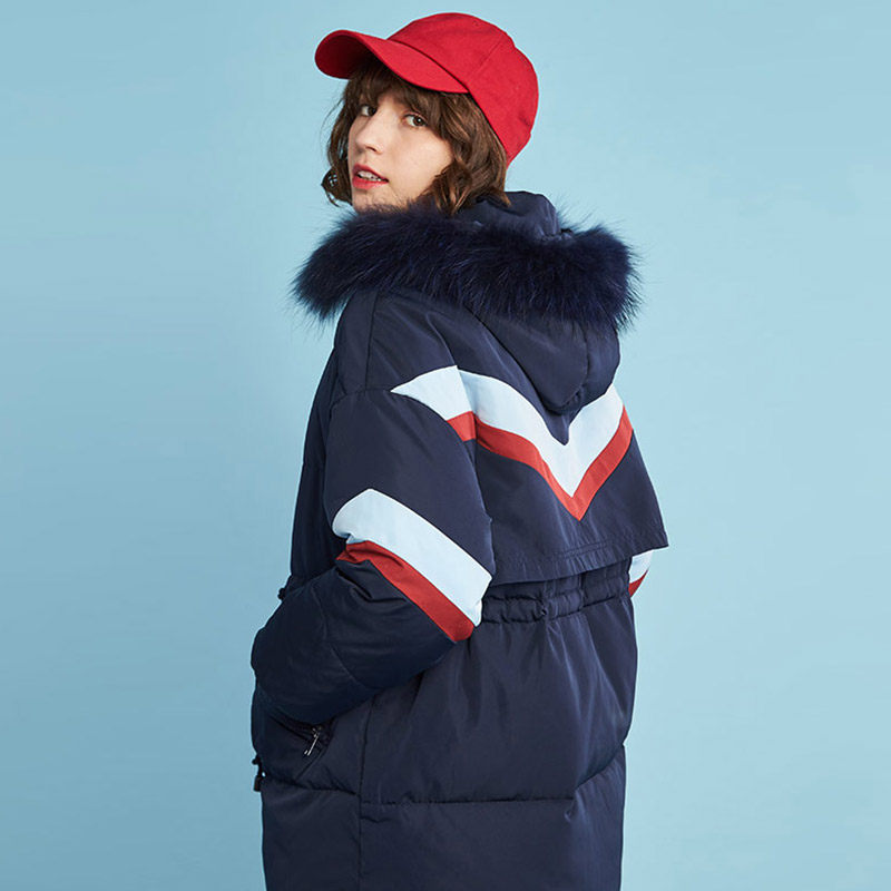 艾格冬季女装时尚连帽y563白鸭绒 艾格银座羽绒服