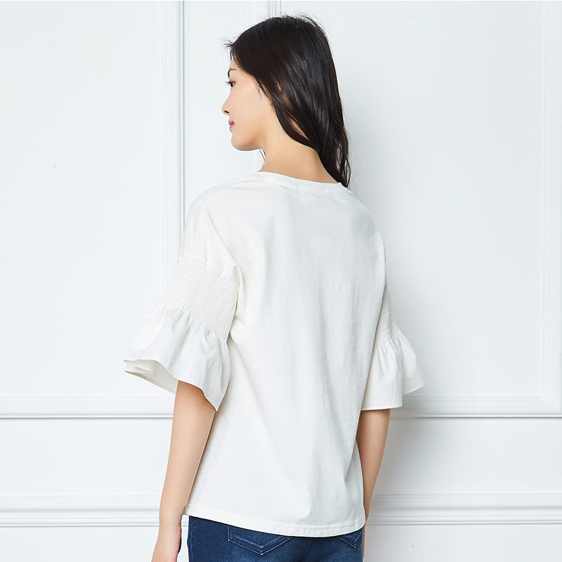 艾格夏季女装时尚百搭休闲针织衫 艾格银座毛针织衫