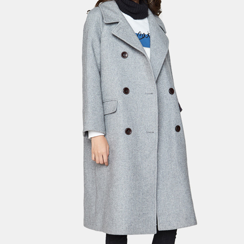 艾格春秋季女装新款韩版宽松呢大衣 艾格银座毛呢外套