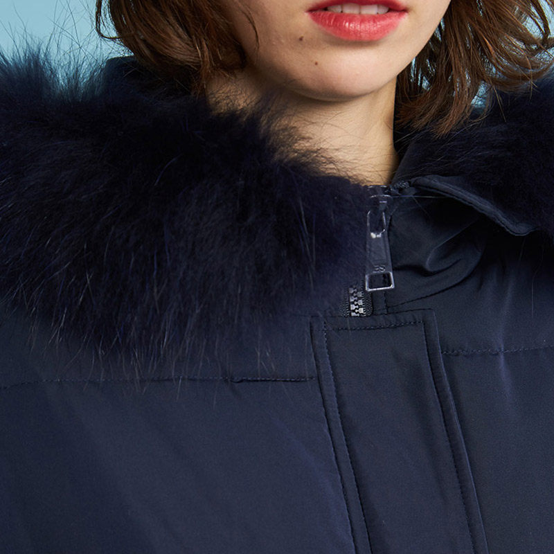 艾格冬季女装时尚连帽y563白鸭绒 艾格银座羽绒服