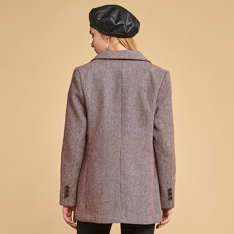 艾格2019冬季新品女装纯色中长款 艾格银座短外套