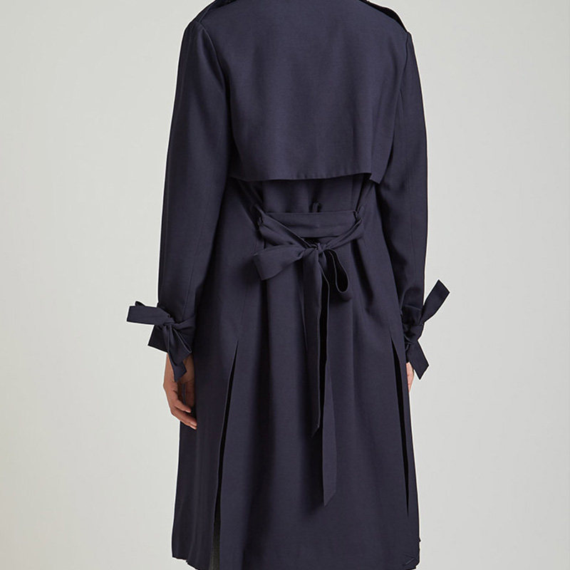 艾格2021新款秋季中长款宽松风衣 艾格银座风衣