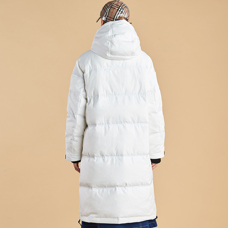 艾格冬季纯色不过时休闲连帽白鸭绒 艾格银座羽绒服