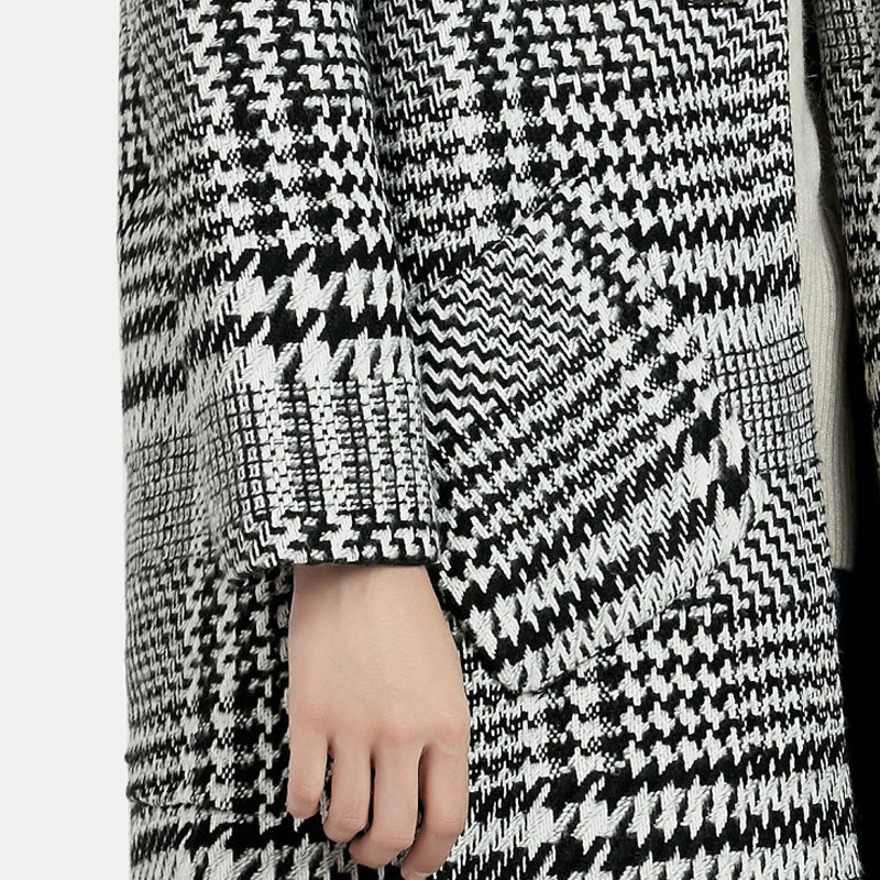 艾格秋季中长款休闲修身毛呢大衣 艾格银座毛呢外套