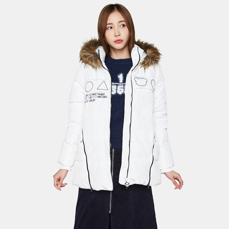 艾格es冬季女装时尚百搭连帽白鸭绒 艾格银座羽绒服