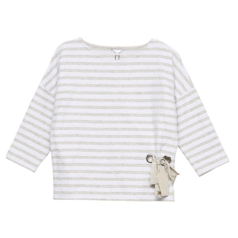 艾格官方旗舰店春秋季女装条纹衬衫 艾格银座衬衫