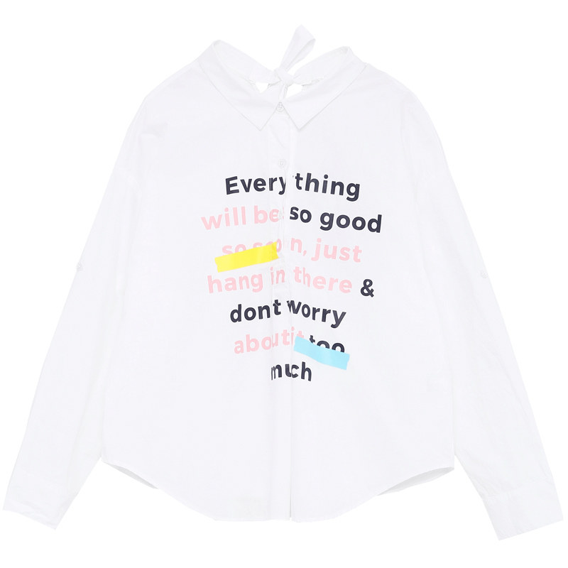 艾格2020春秋季女装宽松大码休闲衫 艾格银座衬衫