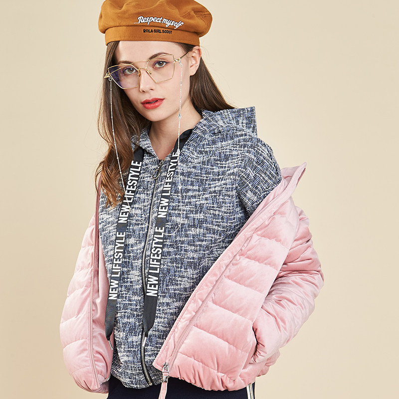 艾格冬季女装时尚官方修身保暖棉服 艾格银座棉衣/棉服