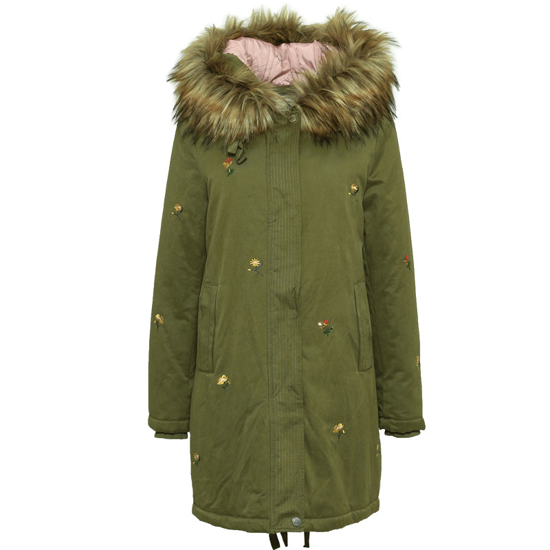 艾格冬季女装纯色加厚时尚宽松棉服 艾格银座棉衣/棉服