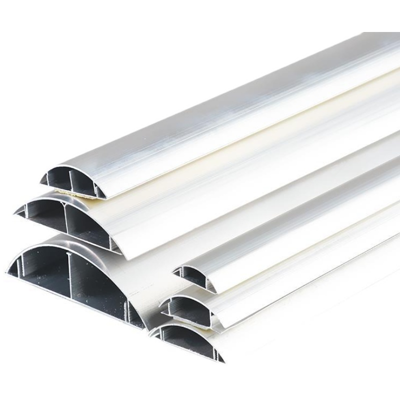 自粘型铝合金地线槽半圆明装弧形地板明线走线槽2米金属防踩防压 - 图3