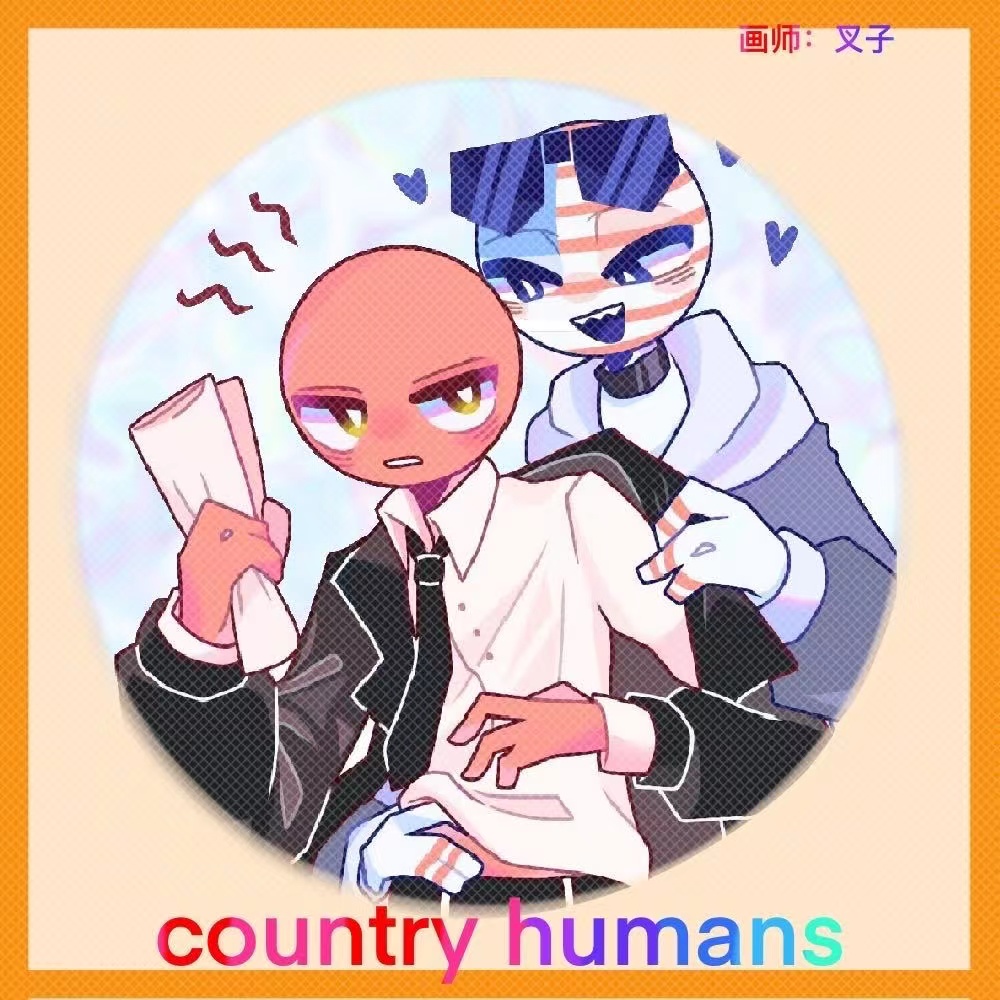 CountryHumans 国拟立牌ch周边吧唧五常美国瓷炫彩星星扣书包挂件 - 图3